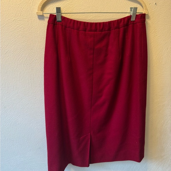 Vintage Pendleton Virgin Wool Burgundy Red Pencil Skirt Valentines Day Sz 14 - Picture 3 of 5